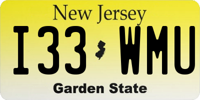 NJ license plate I33WMU