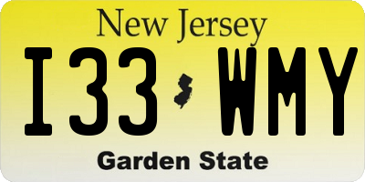 NJ license plate I33WMY