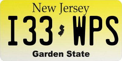 NJ license plate I33WPS
