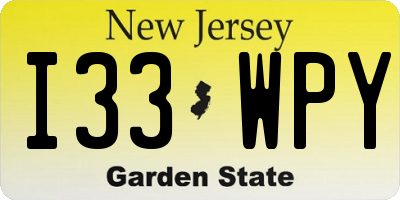 NJ license plate I33WPY