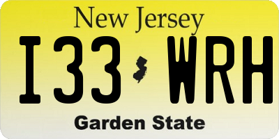 NJ license plate I33WRH