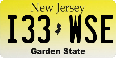 NJ license plate I33WSE