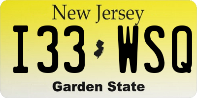 NJ license plate I33WSQ