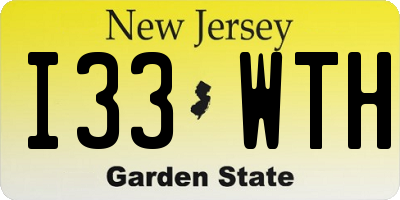 NJ license plate I33WTH