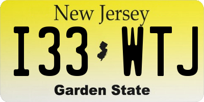 NJ license plate I33WTJ