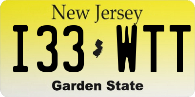 NJ license plate I33WTT