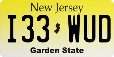 NJ license plate I33WUD