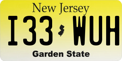 NJ license plate I33WUH