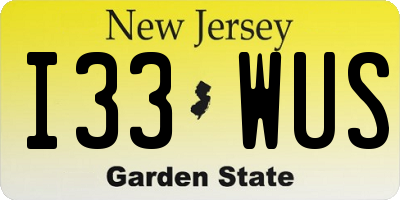 NJ license plate I33WUS