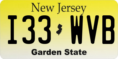 NJ license plate I33WVB
