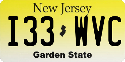 NJ license plate I33WVC