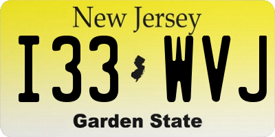 NJ license plate I33WVJ