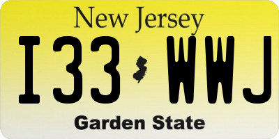NJ license plate I33WWJ