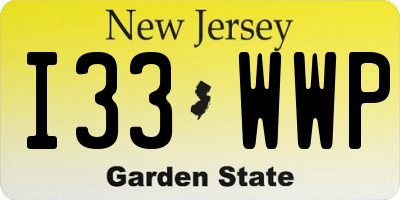 NJ license plate I33WWP