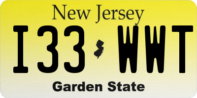 NJ license plate I33WWT