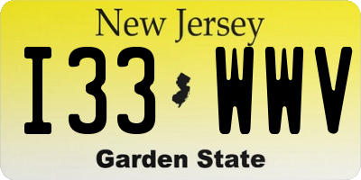 NJ license plate I33WWV