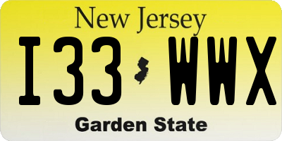 NJ license plate I33WWX