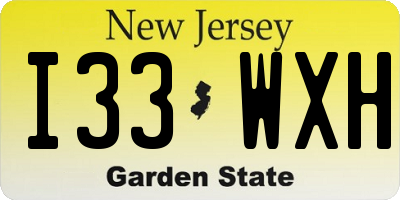 NJ license plate I33WXH