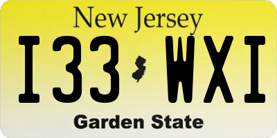 NJ license plate I33WXI