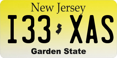 NJ license plate I33XAS