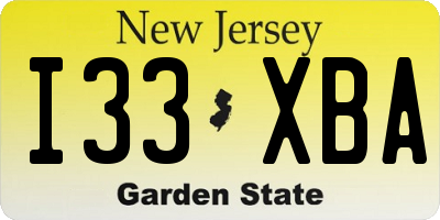 NJ license plate I33XBA