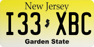 NJ license plate I33XBC