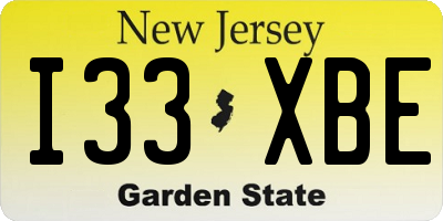 NJ license plate I33XBE