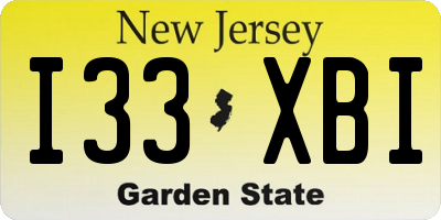NJ license plate I33XBI