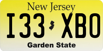 NJ license plate I33XBO
