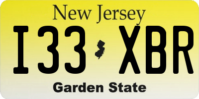 NJ license plate I33XBR
