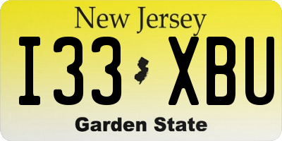 NJ license plate I33XBU
