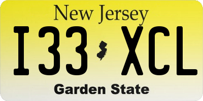 NJ license plate I33XCL