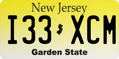 NJ license plate I33XCM