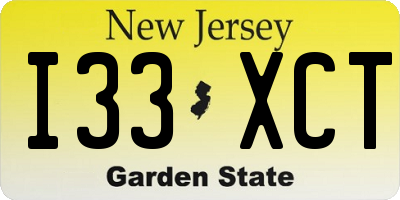 NJ license plate I33XCT