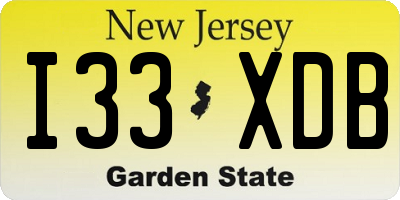 NJ license plate I33XDB