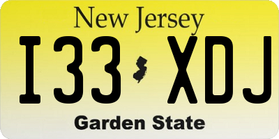 NJ license plate I33XDJ