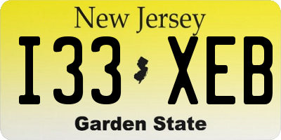 NJ license plate I33XEB