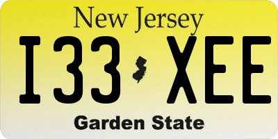 NJ license plate I33XEE