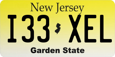 NJ license plate I33XEL