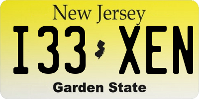 NJ license plate I33XEN