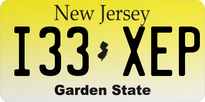 NJ license plate I33XEP