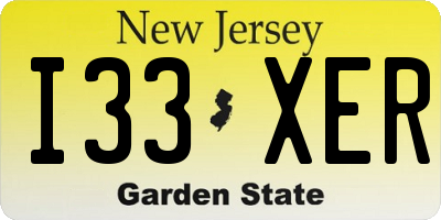 NJ license plate I33XER