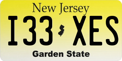 NJ license plate I33XES