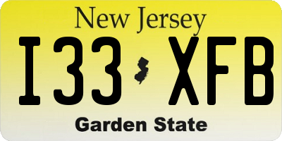 NJ license plate I33XFB