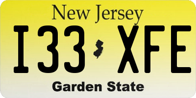 NJ license plate I33XFE