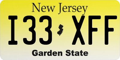 NJ license plate I33XFF