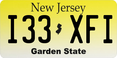 NJ license plate I33XFI