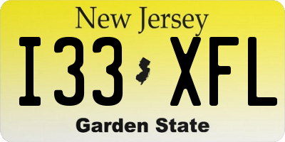 NJ license plate I33XFL