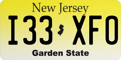 NJ license plate I33XFO