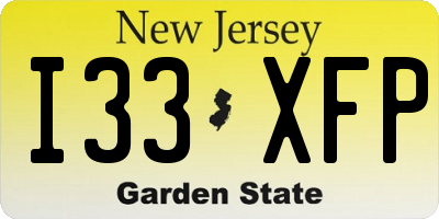 NJ license plate I33XFP